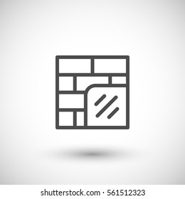 Wall insulation line icon