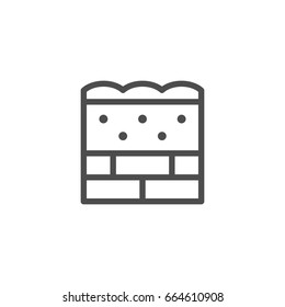 Wall insulation line icon