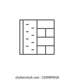 Wall insulation line outline icon