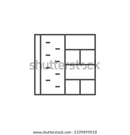 Wall insulation line outline icon