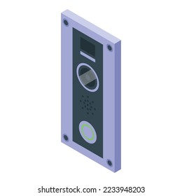 Wall intercom icon isometric vector. Door camera. System security