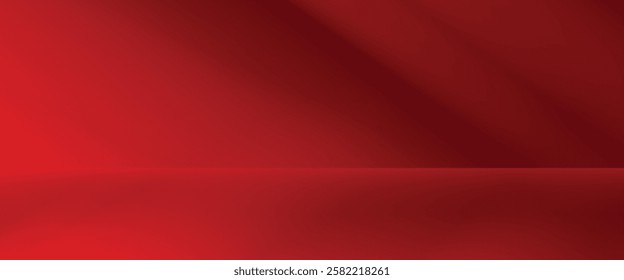 Wall interior background, studio and backdrops show products.with shadow from window color Red background for text insertion and presentation product