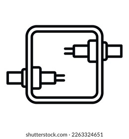 Wall junction box icon outline vector. Electric switch. Safety current