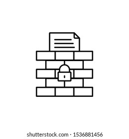 Wall, key, file, blocked icon. Simple line, outline vector of confidential information icons for ui and ux, website or mobile application