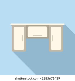 Wall kitchen furniture icon flat vector. Home table. Modern stove