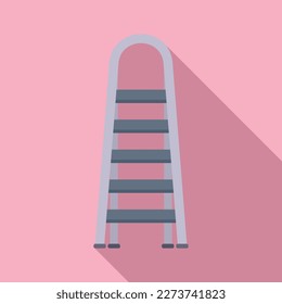 Wall ladder icon flat vector. Wood tool. Portable indoor