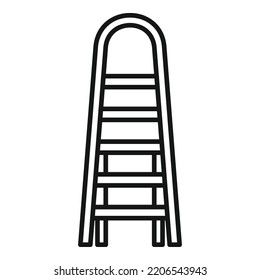 Wall ladder icon outline vector. Wood tool. Portable indoor