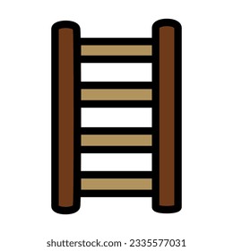 A wall ladder is a vertical structure with rungs or steps attached to a wall,providing access to higher areas or serving as a support for climbing.