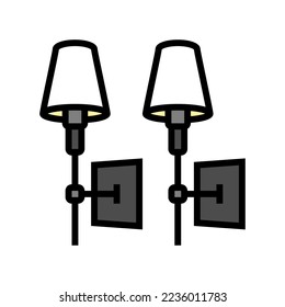vector de icono de color de techo de lámpara de pared. señal del techo de la lámpara de pared. ilustración de símbolo aislado