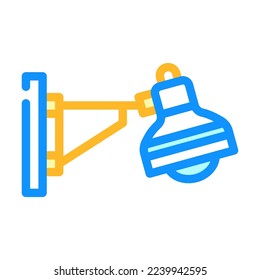 vector de icono de color de techo de lámpara de pared. señal del techo de la lámpara de pared. ilustración de símbolo aislado