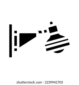 vector de icono de glifo de techo de lámpara de pared. señal del techo de la lámpara de pared. ilustración de símbolo aislado