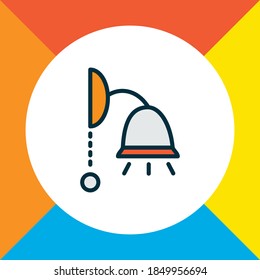 Símbolo de línea de color con icono de lámpara de pared. Techo aislado de primera calidad en un estilo moderno.