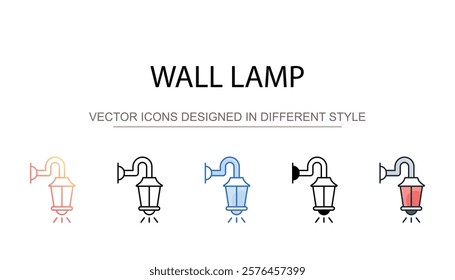Wall Lamp icon design with white background stock illustration