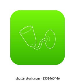 Wall lamp icon green vector isolated on white background