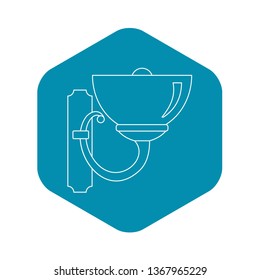 Wall lamp icon. Outline illustration of wall lamp vector icon for web