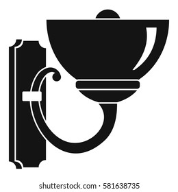 Wall lamp icon. Simple illustration of wall lamp vector icon for web