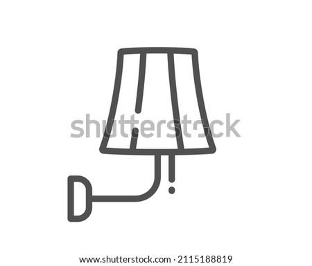 Wall lamp line icon. Sconce light sign. Interior illuminate symbol. Quality design element. Linear style wall lamp icon. Editable stroke. Vector