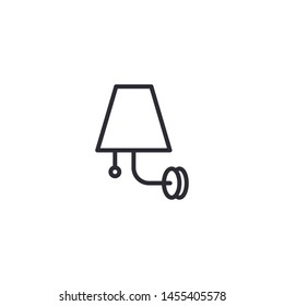 Wall Lamp Outline Icon Vector Illustration Eps