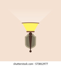 Wall Lamp Or Sconce Icon. Vintage Design. Vector Illustration.