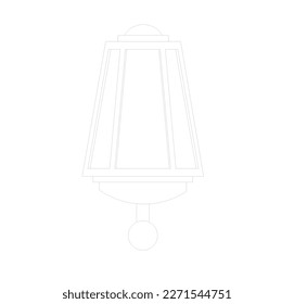 esbozo de lámpara de pared con fondo blanco