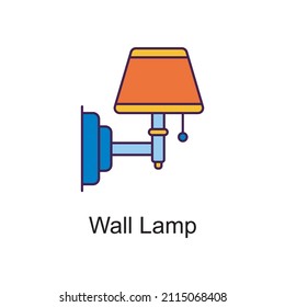 Wall Lamp vector Filled Outline Icon Design illustration. Home Improvements Symbol on White background EPS 10 File