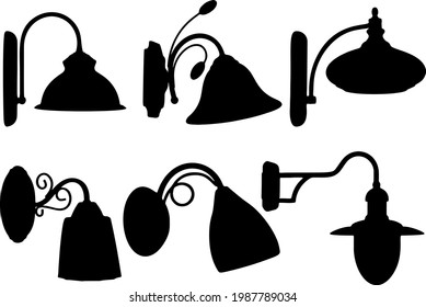 Wall lamps included. Vector image.
