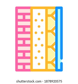 vector de icono de color de capas de pared. signo de capas de pared. ilustración de símbolo aislado