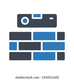 wall level  vector glyph color icon 