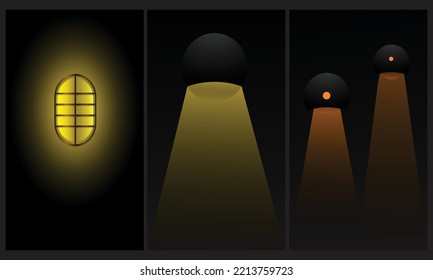 wall light abstract dark vector illustration