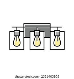 wall light bathroom interior color icon vector. wall light bathroom interior sign. isolated symbol illustration