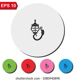 Wall light flat round colorful vector icon. Sconce illustration.