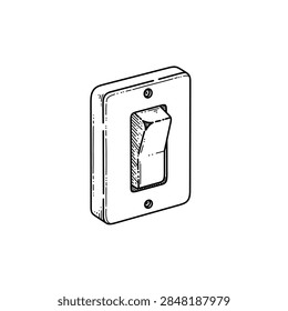 Wall light switch electrical power control illustration