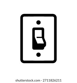 Ícone da placa do interruptor da luz da parede isolado no fundo branco 
