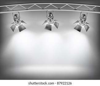 Wall with lights. Vector illustration.