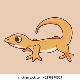 wall lizard yellow. Isolated animal illustration. Flat Style Sticker Icon Premium vector