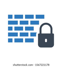 wall  lock vector glyph colour icon 