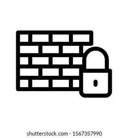 wall lock vector thin line icon 