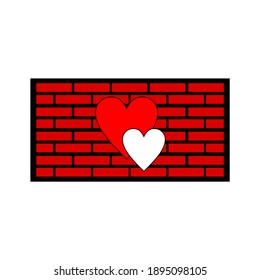 Wall of love is a major force to establish love with each other - Love vector illustration