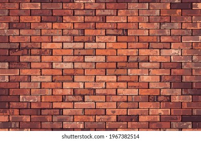 The wall is made of brickwork. Abstract vector illustration of vintage red brick masonry. A blank for creativity.