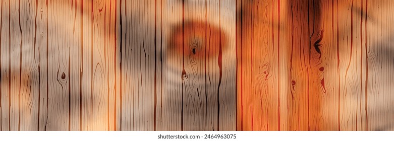 Wall made of old boards, seamless border, vector design, rustic