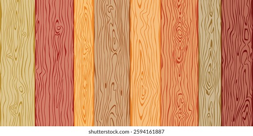 Wall made of old boards, seamless border, vector design, rustic