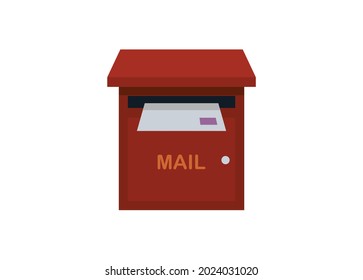 Wall Mail Box. Simple Flat Illustration.
