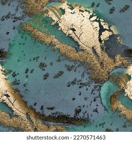 Tapete-Marmor-Hintergrund. Blue Art Floor. Flüssiges elegantes Wiederholen. Luxuriöse abstrakte Vorlage violette Aquarellfarbe Wasser Farbe. Die Farbe des grünen Wassers wiederholt sich. Gold Abstrakte Aquarellfarbe. Gold Alkohol Tinte Marmor.