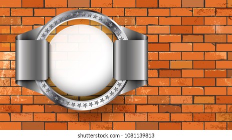 The wall with metallic ring and place holder