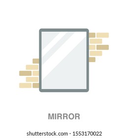Wall mirror flat icon on white transparent background. You can be used wall mirror icon for several purposes.