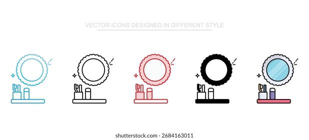 Diseño de icono de espejo de pared con fondo blanco