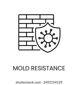 Wandform-widerstandsfähiges Linienlinien-Vektorgrafik-Symbol mit bearbeitbarem Strich
