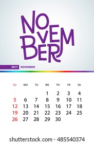 Wall monthly calendar for 2017 year. January. Vector design print template. Week starts sunday. 