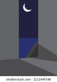 wall with Moon light and Shade 