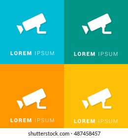 Wall Mount Camera Four Color Material Designed Icon / Logo
